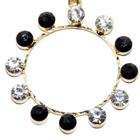 Bdazzle Black and Clear Glass Crystal Earrings - Picture 5 of 5